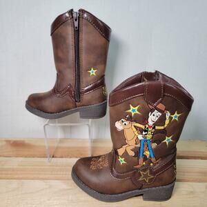 Disney Toy Story Dark Brown Cowboy Boots "Woody & Bullseye " - Size 5 (Toddler)
